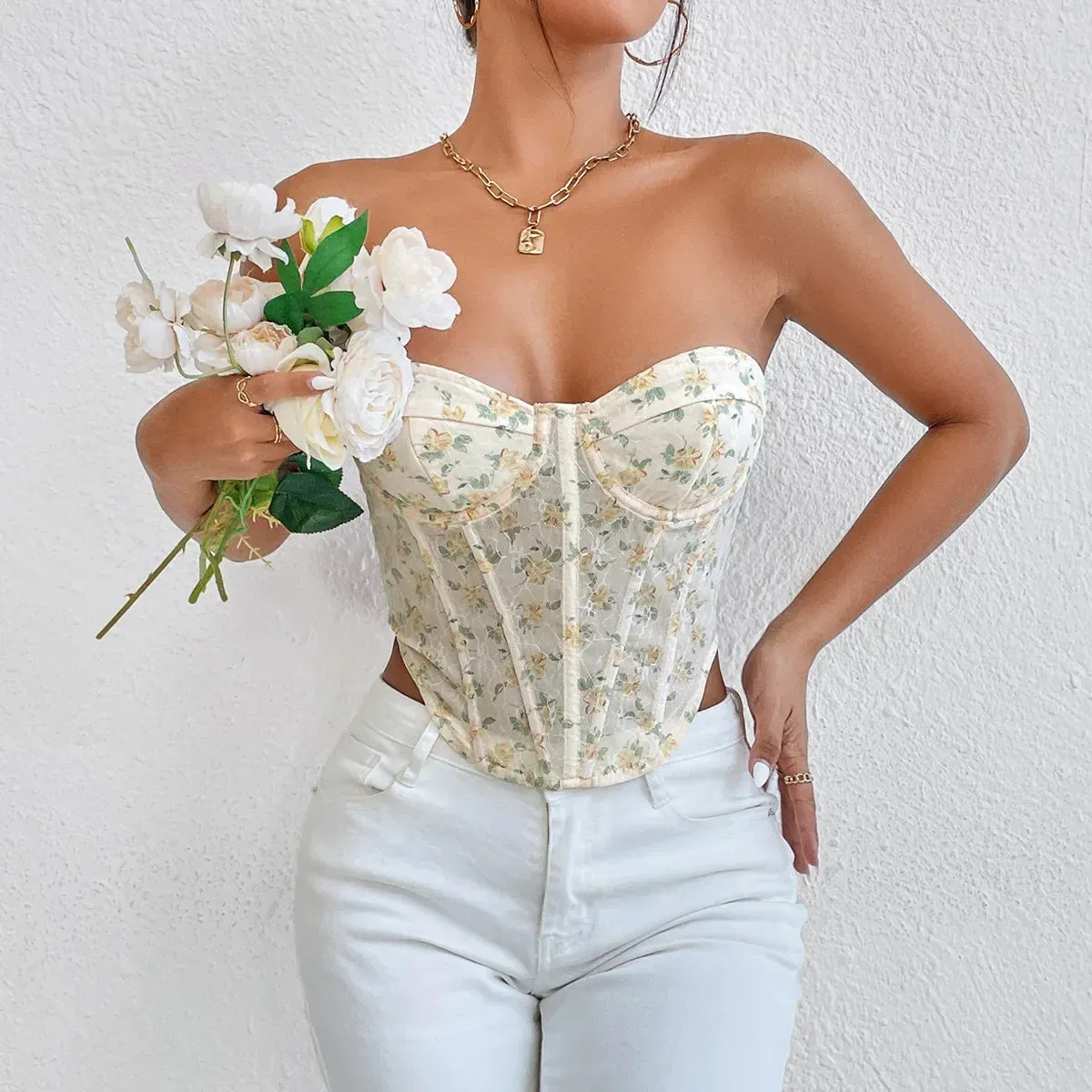 Sexy Bra Women Bustier Ropa Mujer Camis Body Lingerie Woman Clothes Shaper Faja Casual Underbust Ladies Corset Top Crop Blusa