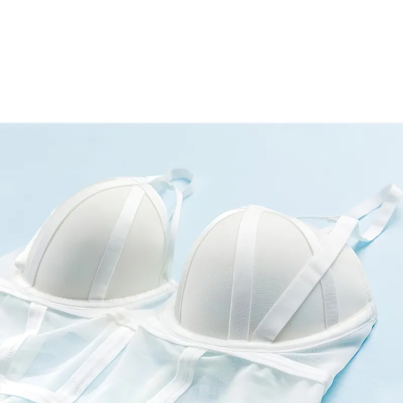 Sexy Transparent Corset Bustier / Strappy Padded Bodysuit / Women's Elastic Lingerie