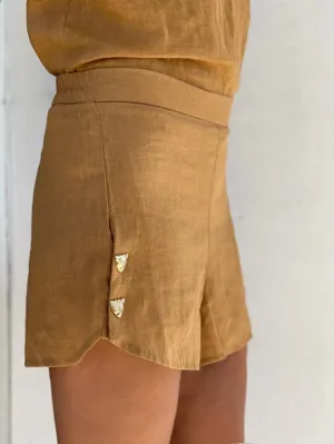 SHORT LINEN KHAKI