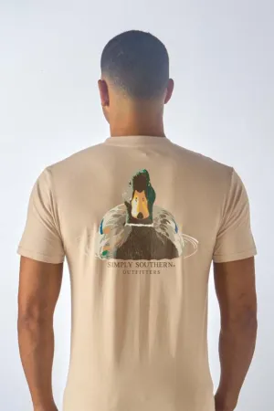 Simply Southern Mallard Duck T-Shirt for Men in Khaki | MN-SS-MALLARD-KHAKI