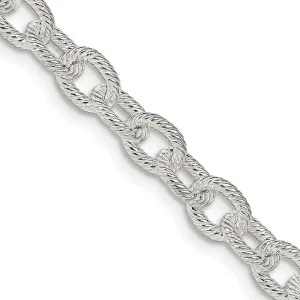 Sterling Silver 6.25mm Fancy Patterned Rolo Chain