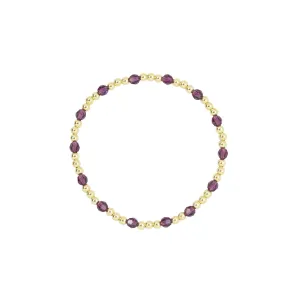 Stretchy February Birthstone Adult Dotted Bracelet (3MM   4MM beads)