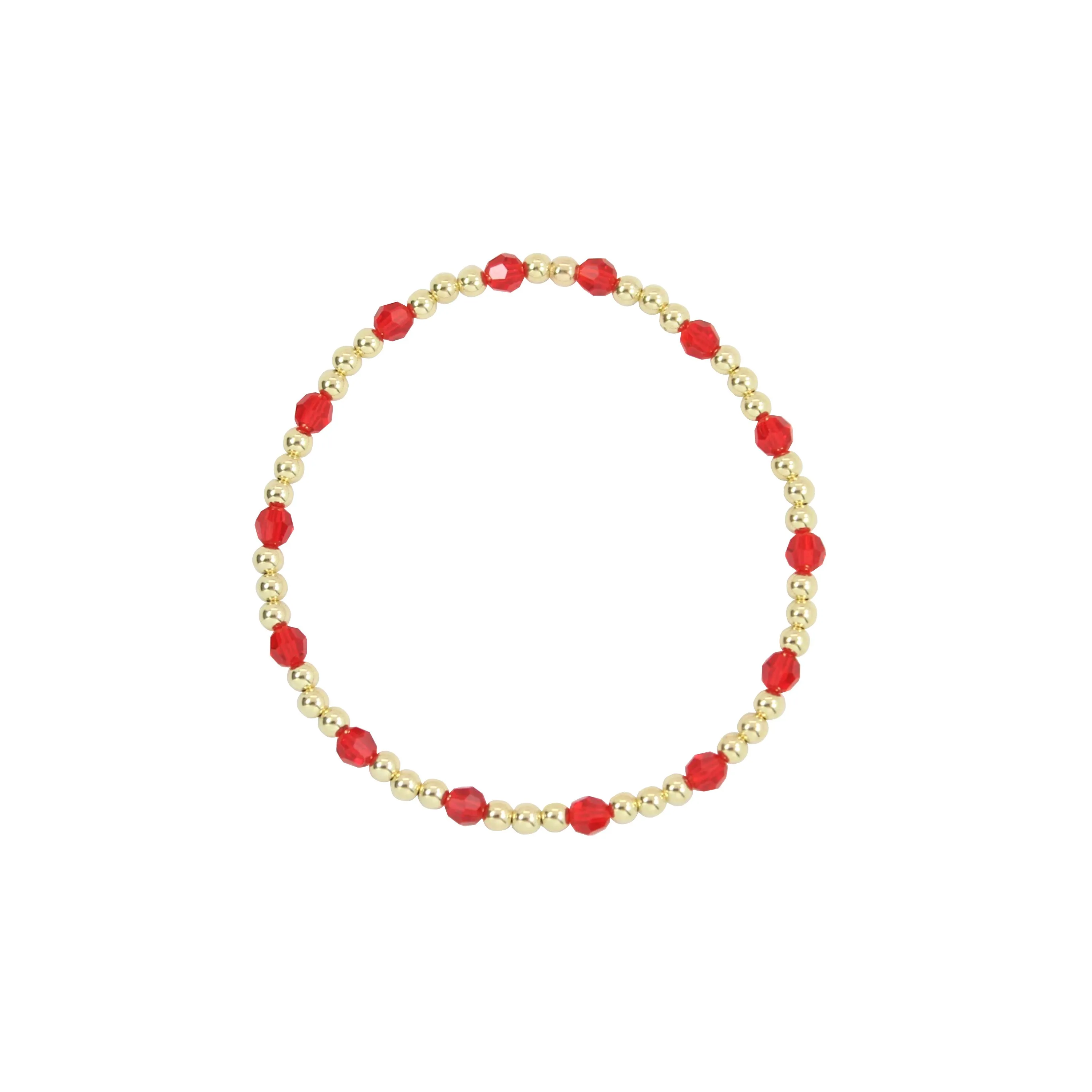 Stretchy July Birthstone Adult Dotted Bracelet (3MM   4MM beads)
