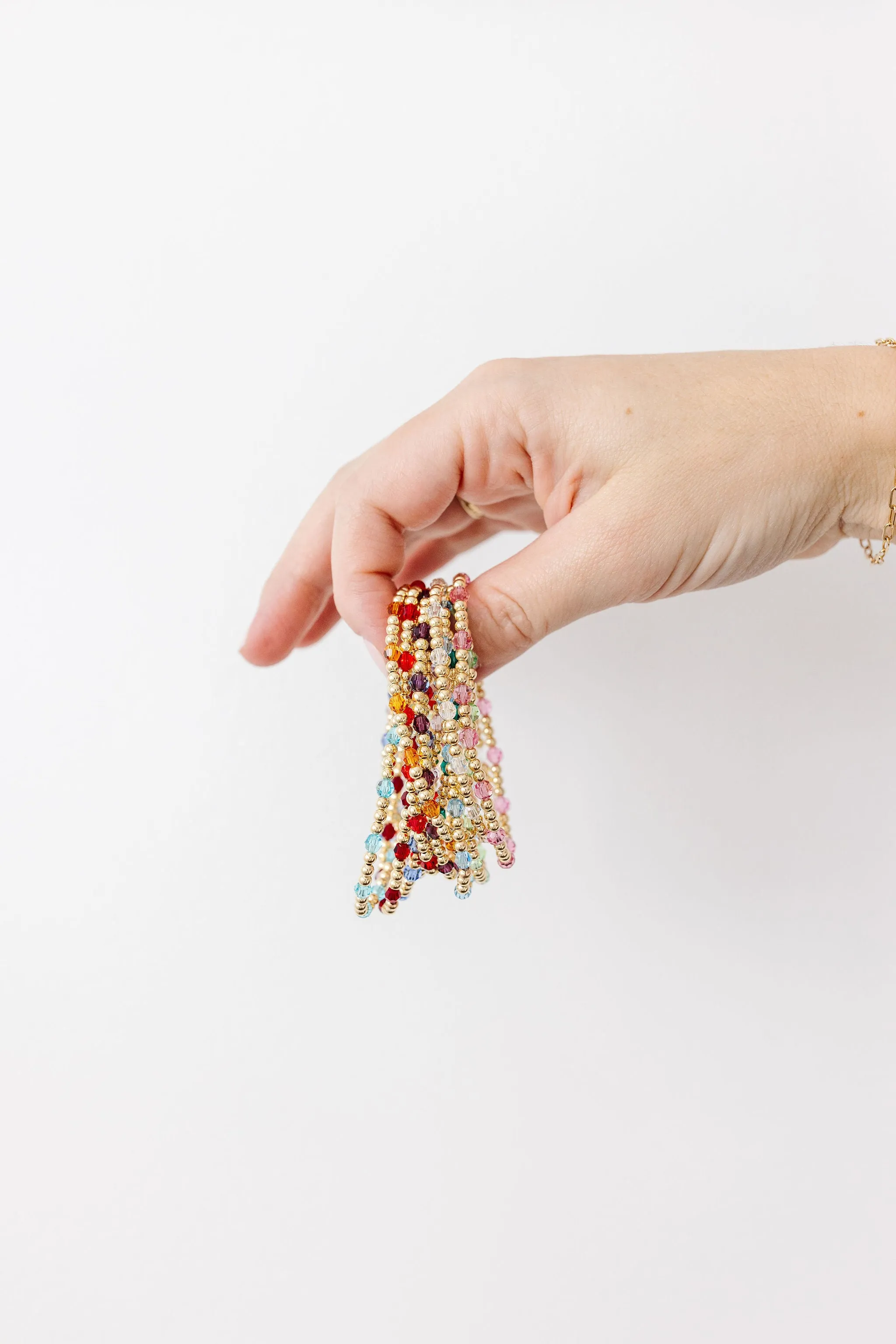 Stretchy October Birthstone Adult Dotted Bracelet (3MM   4MM beads)
