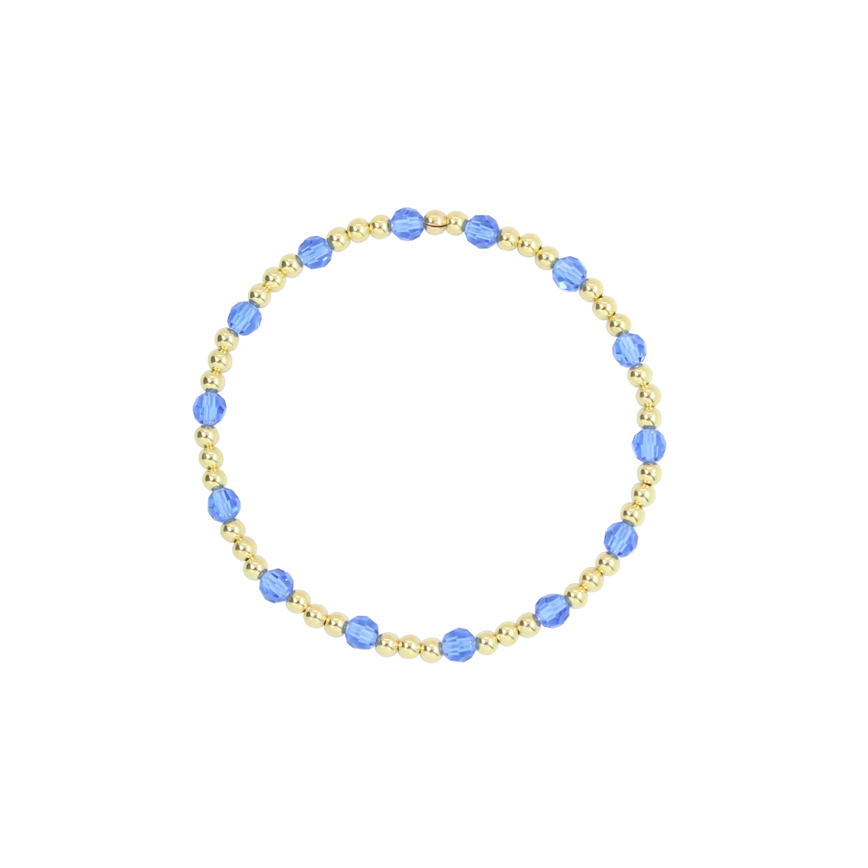 Stretchy September Birthstone Adult Dotted Bracelet (3MM   4MM beads)
