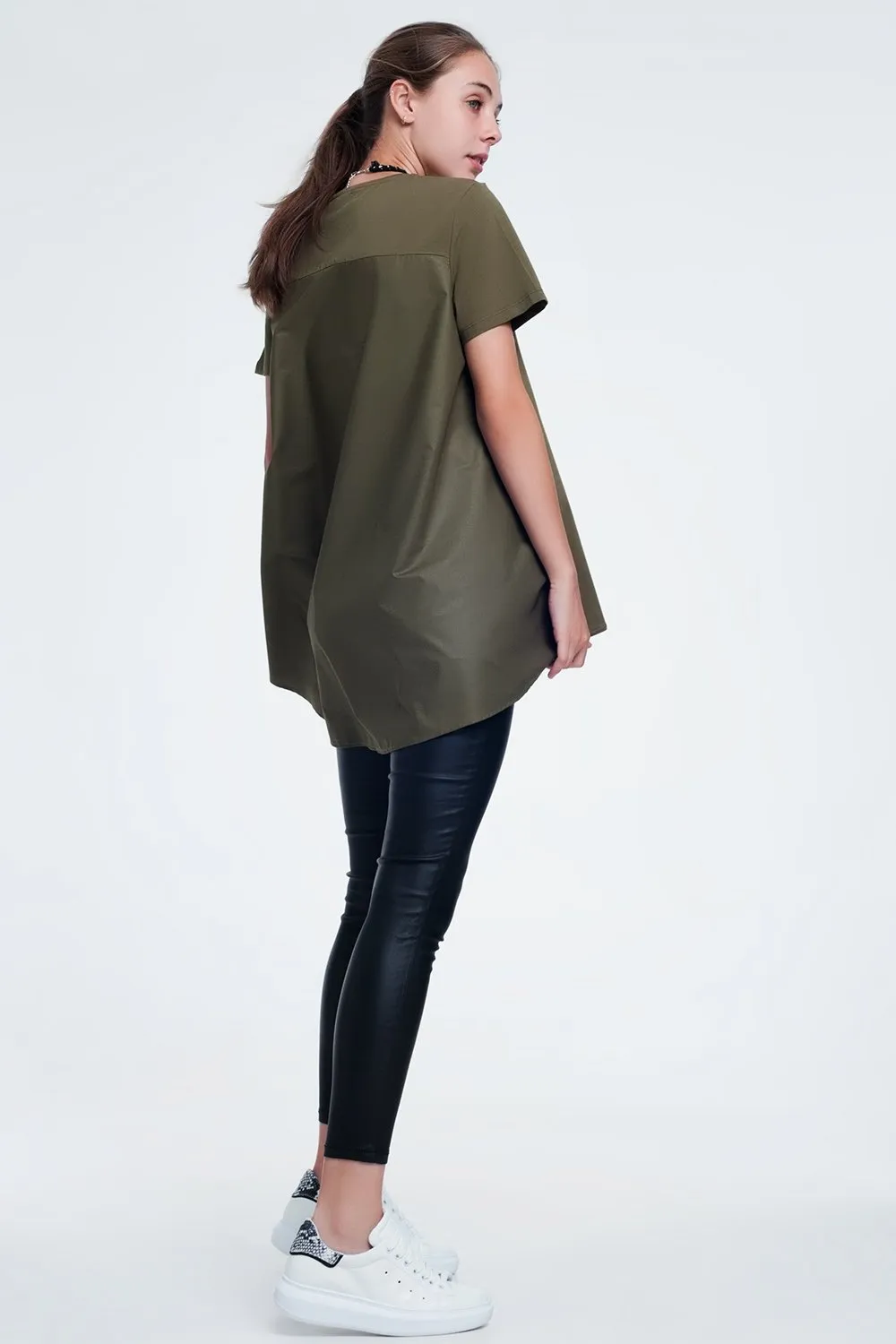 T-Shirt Dress in Khaki