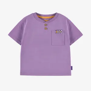T-shirt mauve en jersey flammé, bébé ||Purple t-shirt in stretch slub jersey, baby