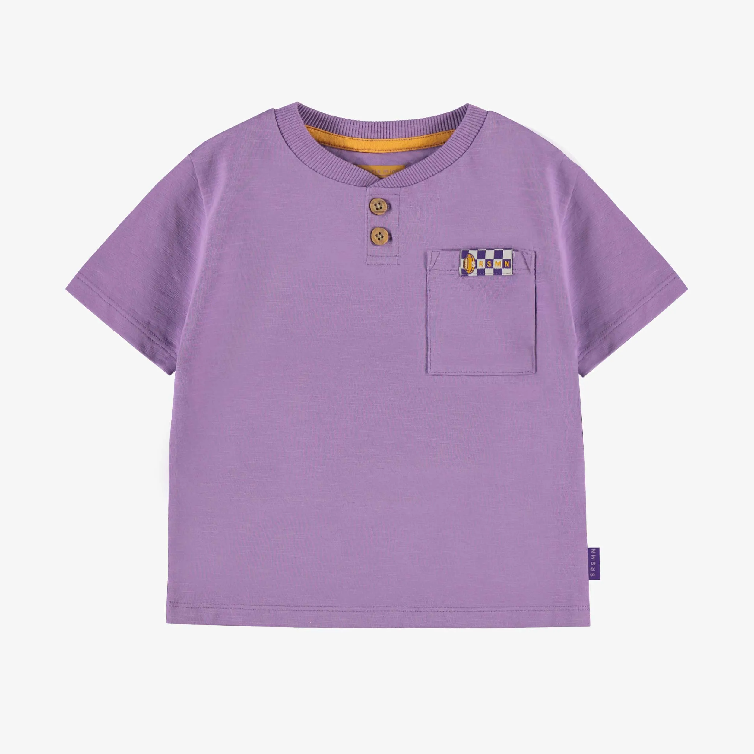 T-shirt mauve en jersey flammé, bébé ||Purple t-shirt in stretch slub jersey, baby