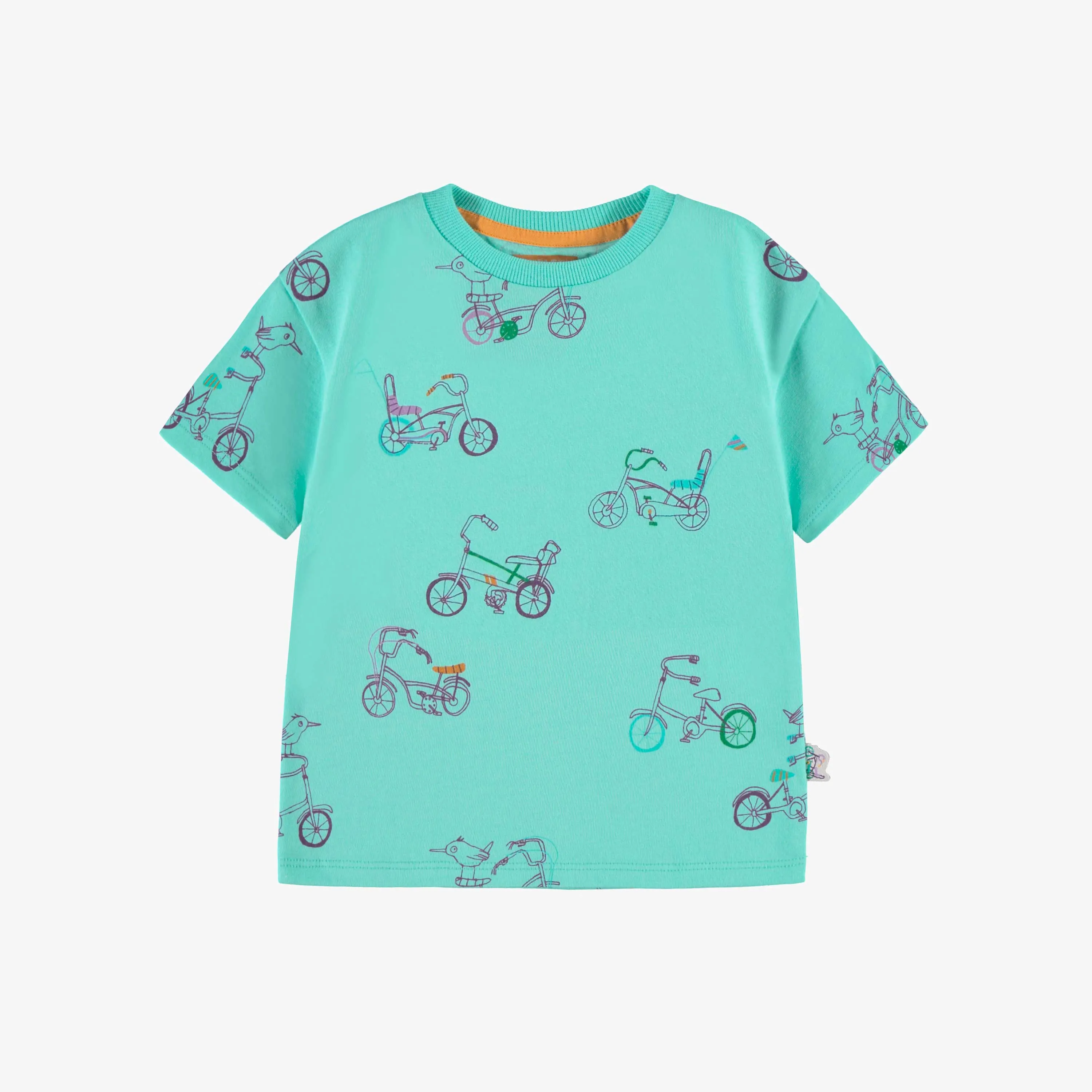 T-shirt turquoise à motifs, bébé ||Turquoise T-shirt with all over print, baby