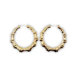 T&T Bamboo Knot Hoop Earrings (70mm)