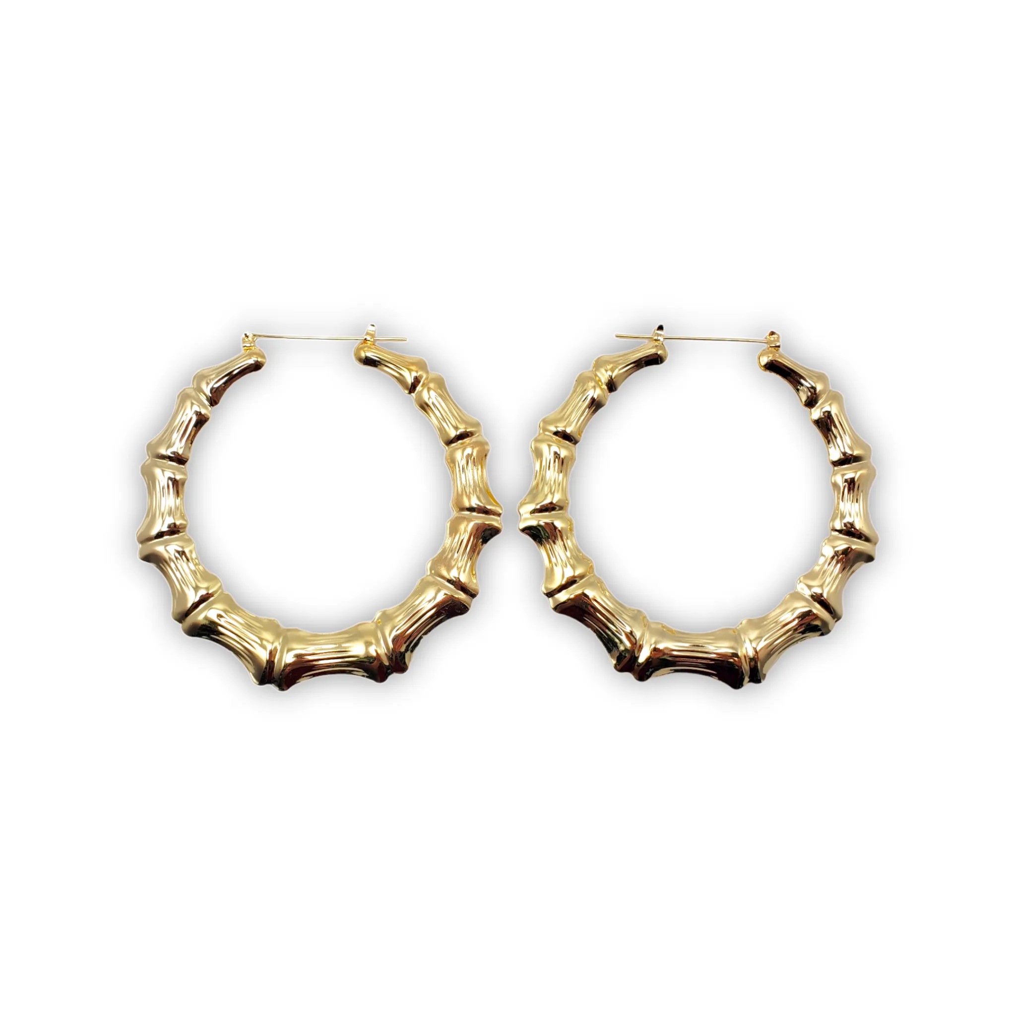 T&T Bamboo Knot Hoop Earrings (70mm)
