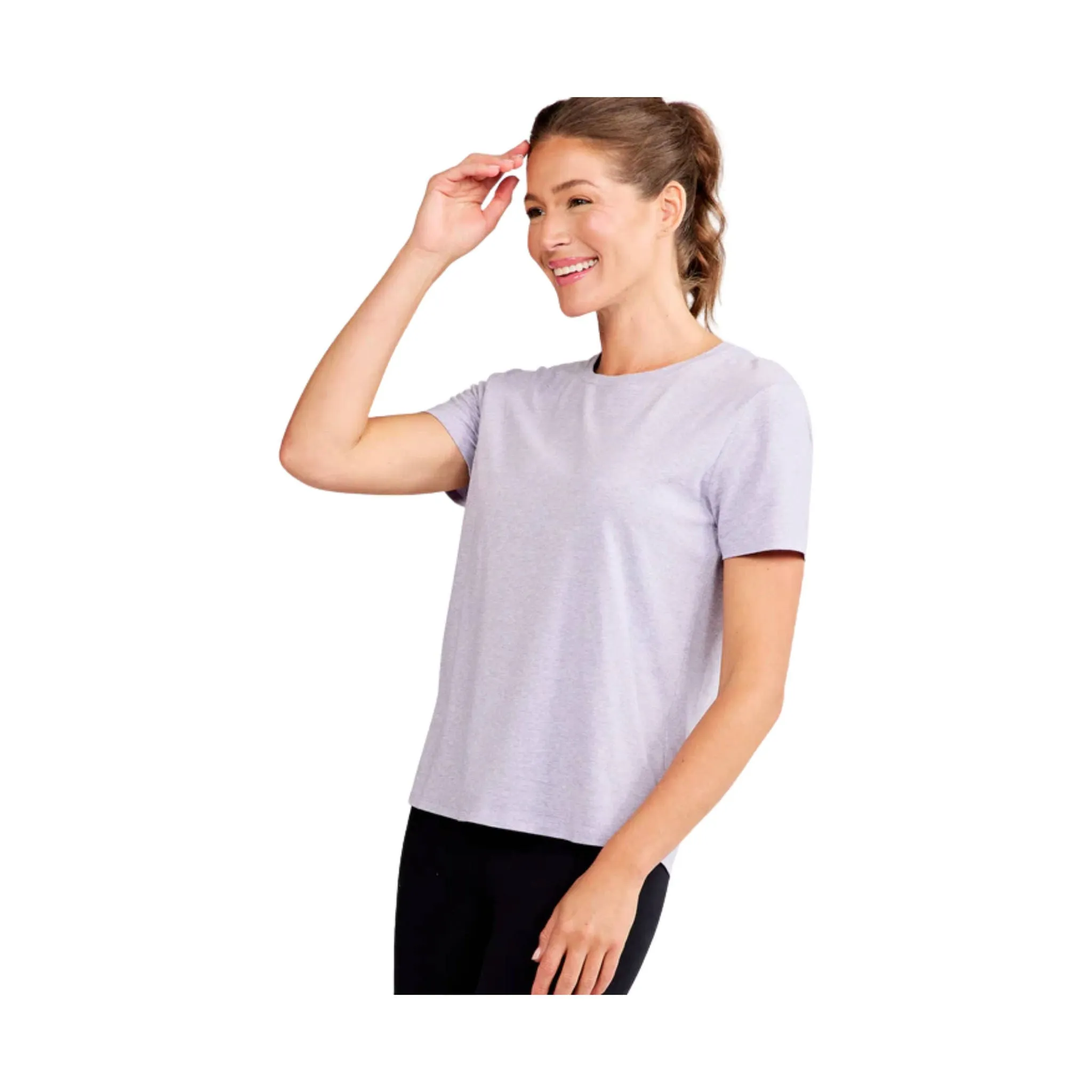 Tasc Women's All Day Short Sleeve T Shirt - Lavender Heather