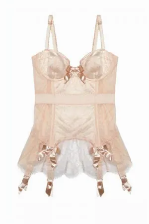 Tempest Lace Basque with Bows - Peach -