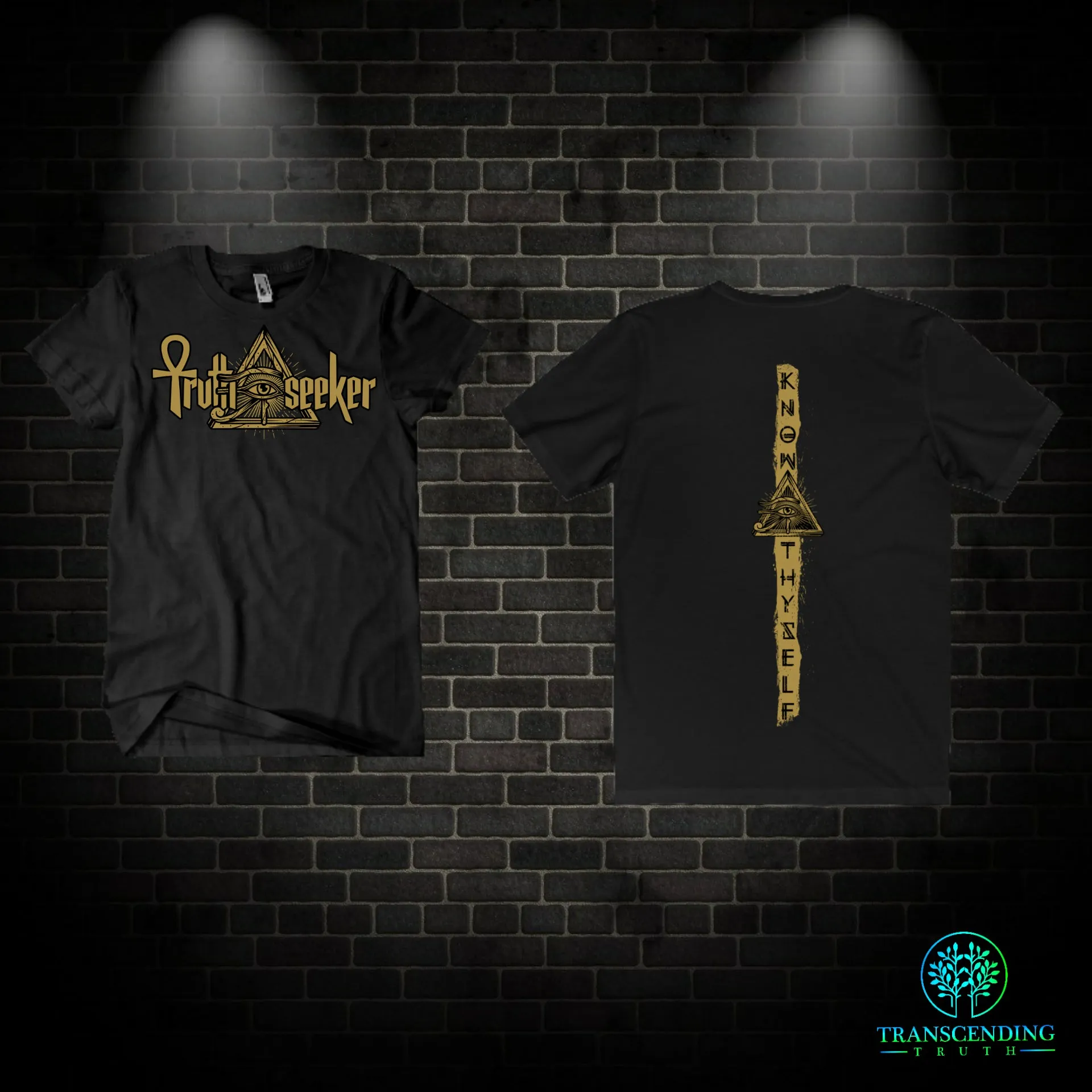 Truth Seeker Gold On Black T-Shirt