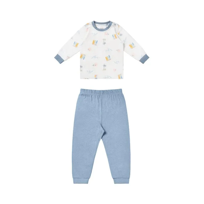 Two-Piece Long Sleeve PJ Set - Pastel Waves