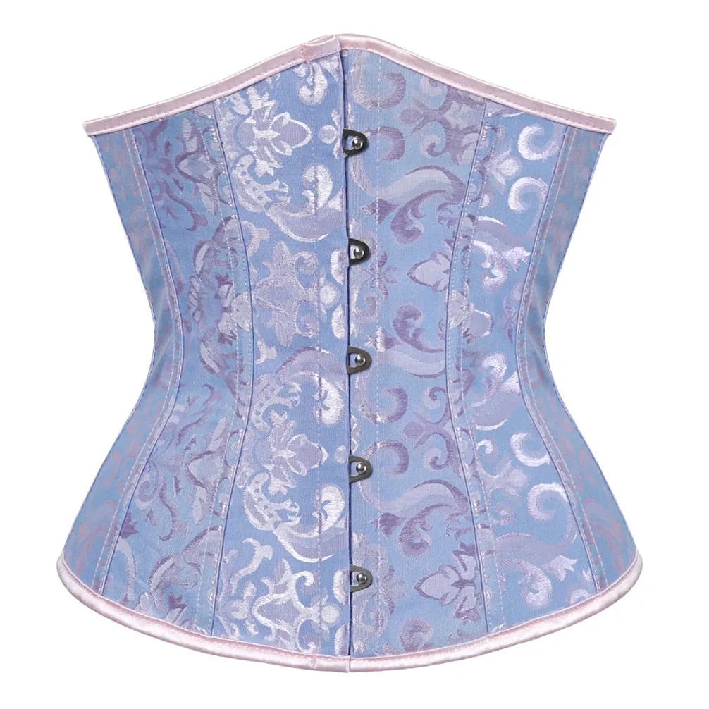 Underbust Corset Women's Underwear Waist Slimming Body Shaper Corset Top for Women Steampunk Lace-up Corset Belt White