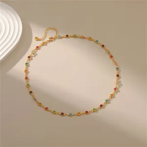 Vibrant Crystal & 18K Gold-Plated Floral Station Necklace