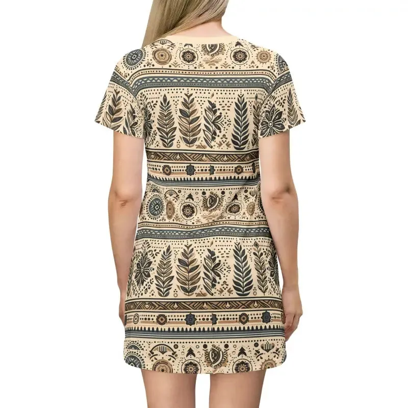 Vibrant Stylish Trees Pattern t Shirt Dress