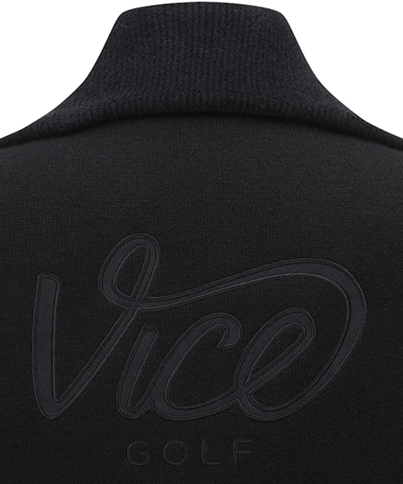 Vice Golf Atelier Women's Wide Collar Windproof Padded Knit Vest - Black