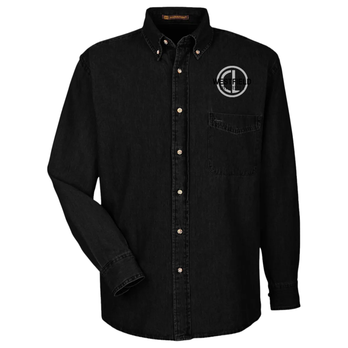 wade413 Harriton Mens Long Sleeve Denim Shirt