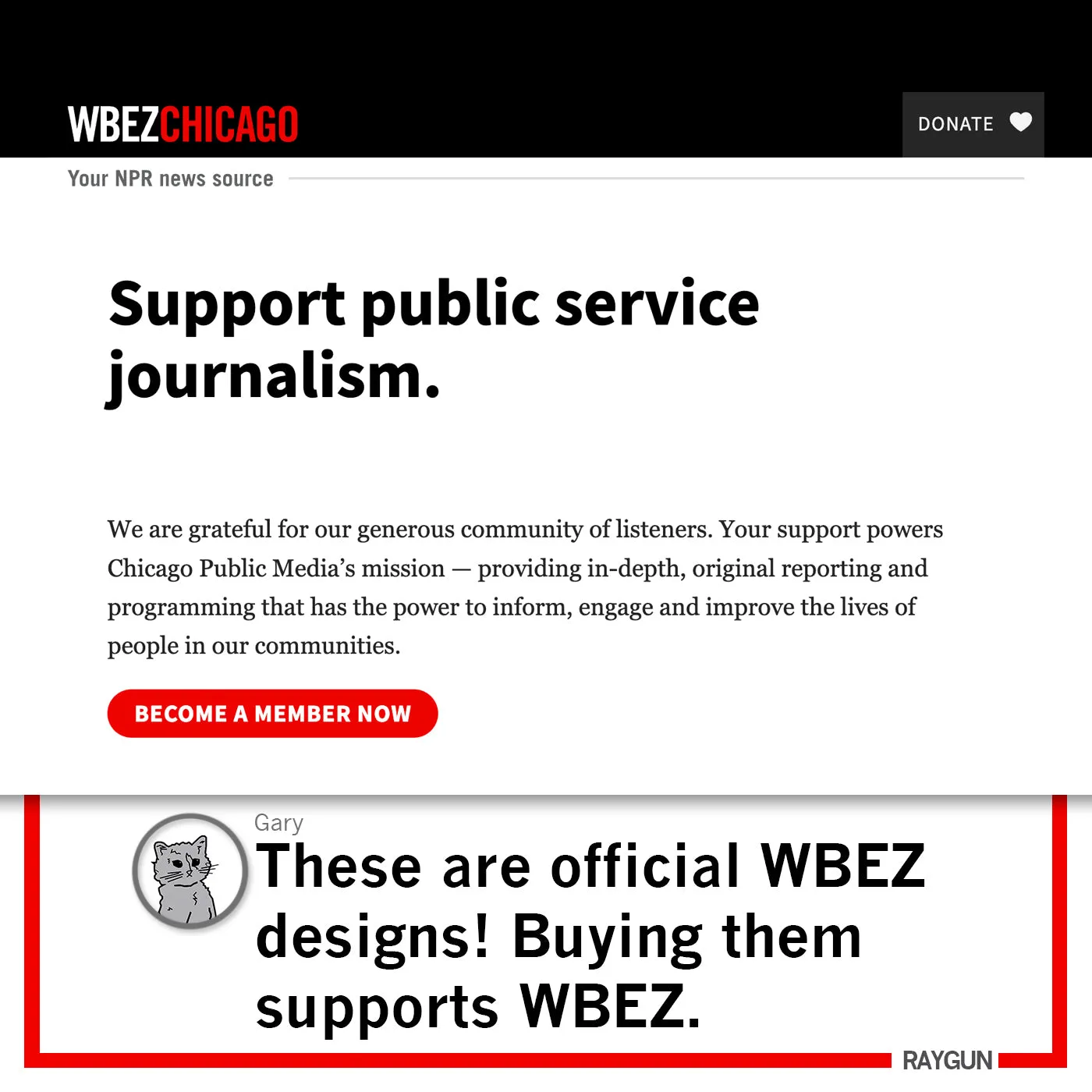 WBEZ Vintage Logo Grey