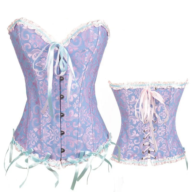Women Bustier Corset Sexy Waist Slimming Green Bodice Overbust