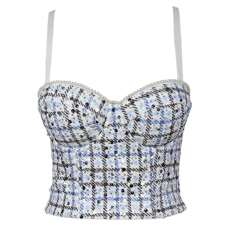 Women Bustier Crop Tops Floral Push Up Corset Bra Tank Top