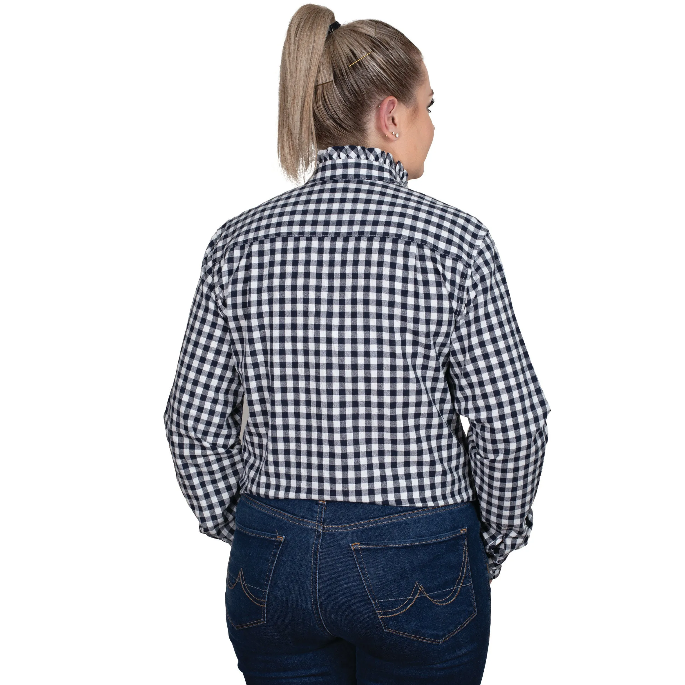Women's Abbey Frills Full Button Print Workshirt