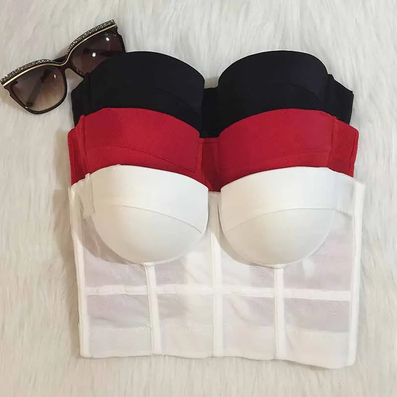 Women's Bustier Crop Top Sexy Corset Top Bra