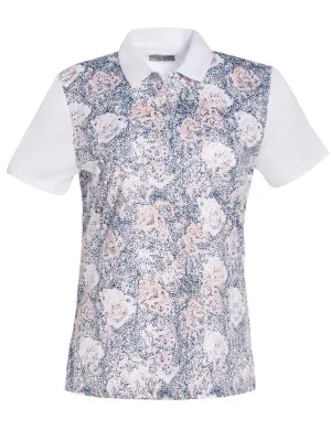 Womens Dotted Blossom Print Polo