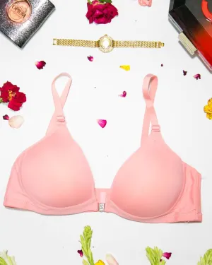 Women's Front Open Peach Bra - Push Up Bra, Single Padded Bra