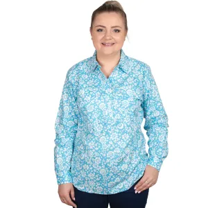 Women's Georgie Half Button Print Workshirt