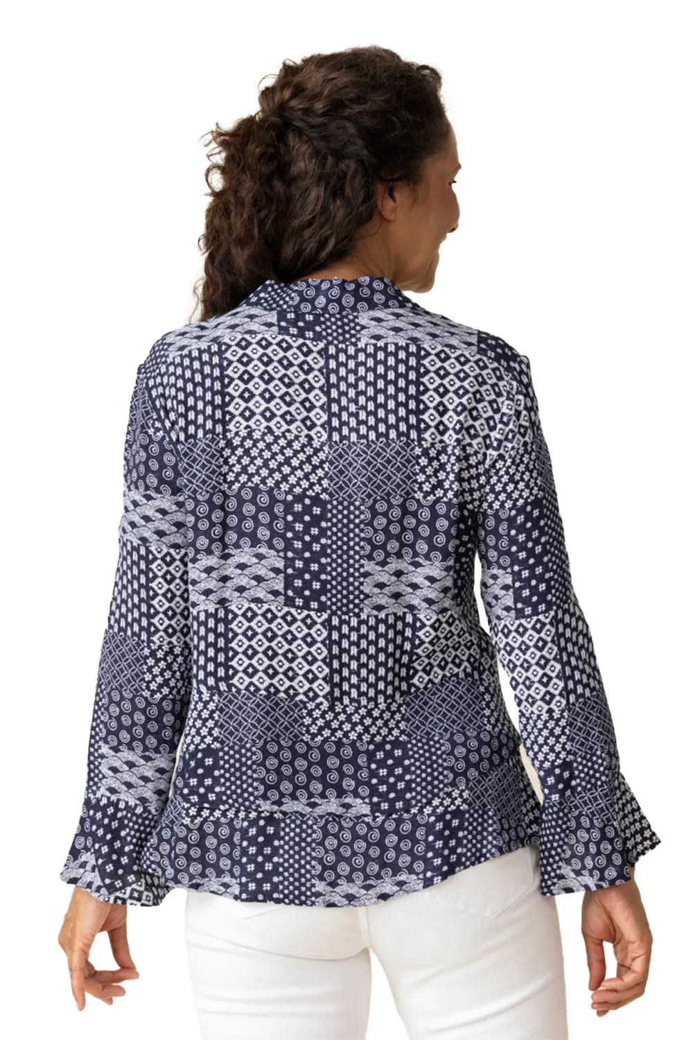 Women's Habitat Viscose Rayon Medley Double Flounce Shirt Indigo