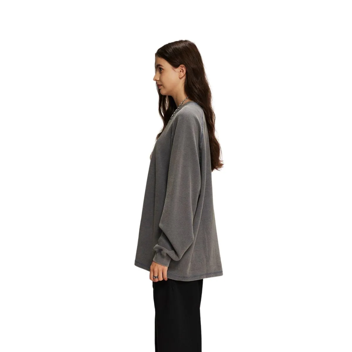 Women's Heavyweight Waffle-knit Long Sleeve T Shirt