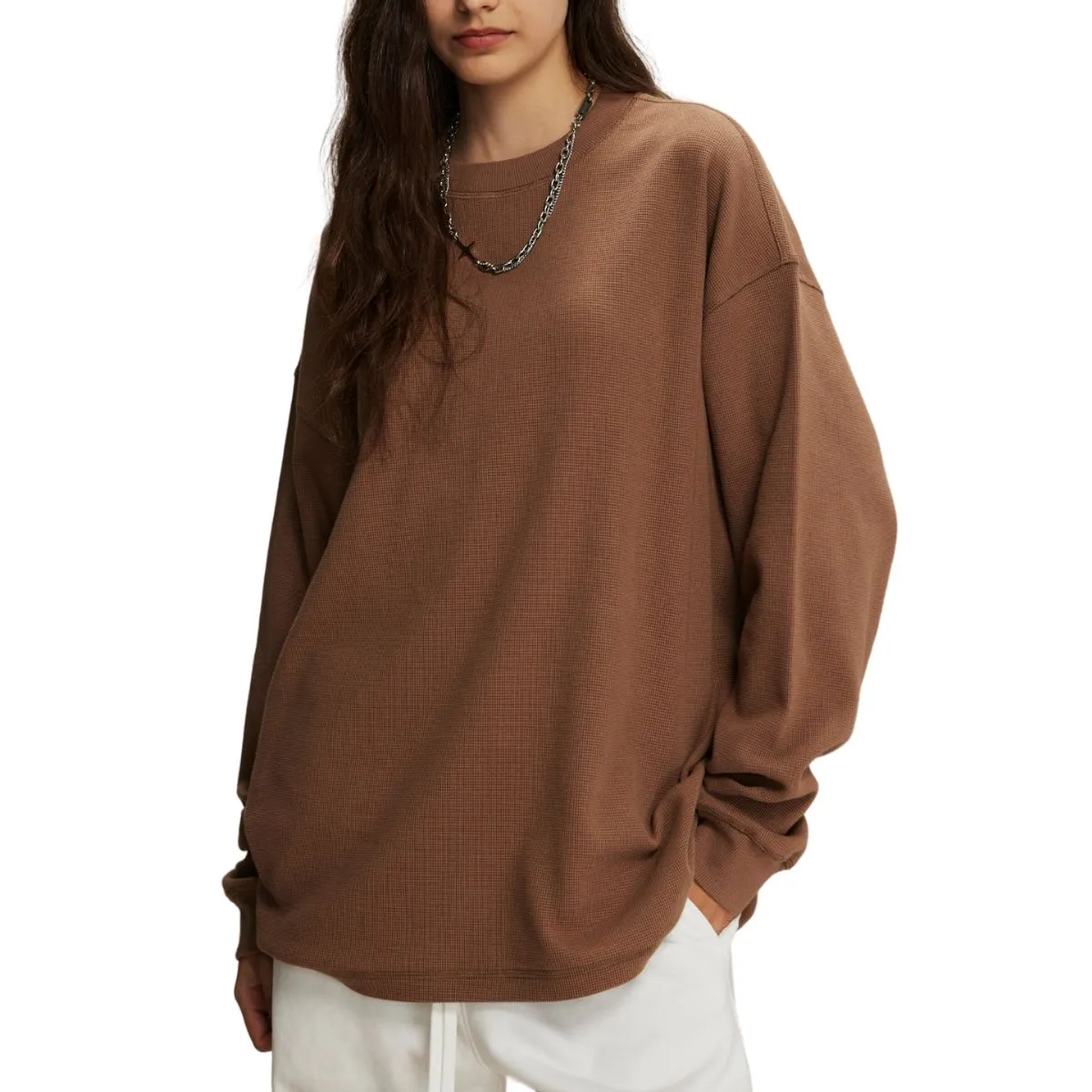 Women's Heavyweight Waffle-knit Sweatshirt