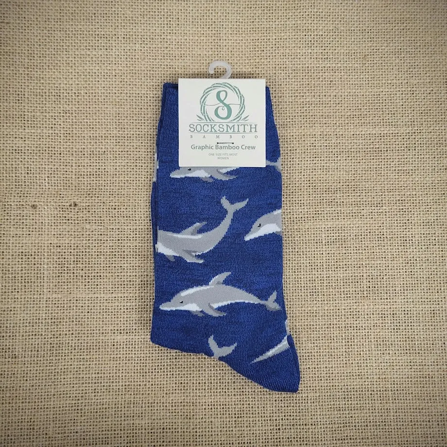 Women's Joyous Dolphins Bamboo Socks
