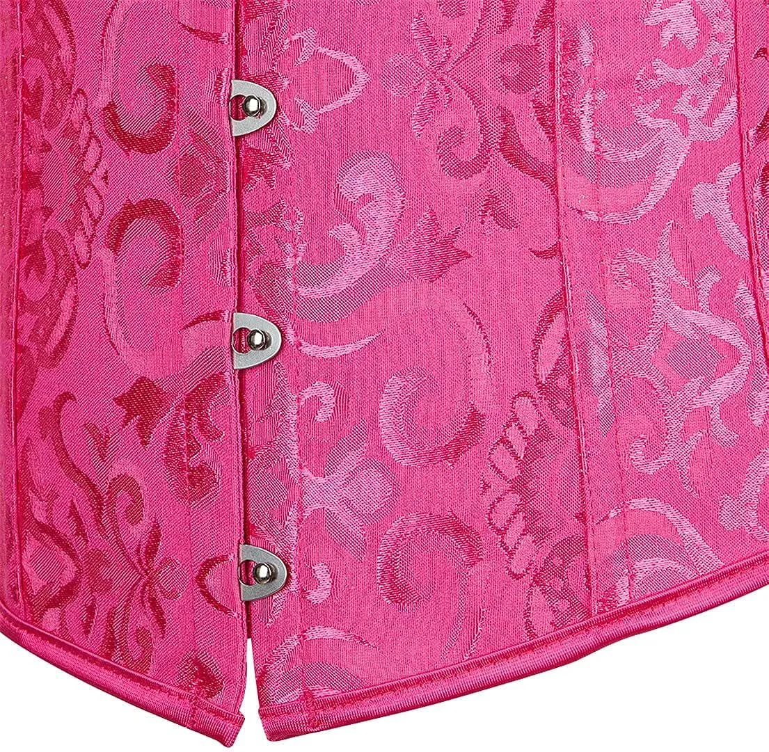 Women's Lace Up Boned Jacquard Brocade Underbust Waist Trainer Corset