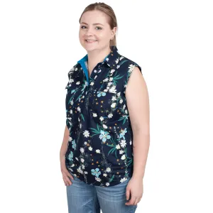 Women's Lilly Half Button Sleeveless Print Workshirt