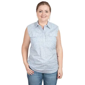 Women's Lilly Half Button Sleeveless Print Workshirt