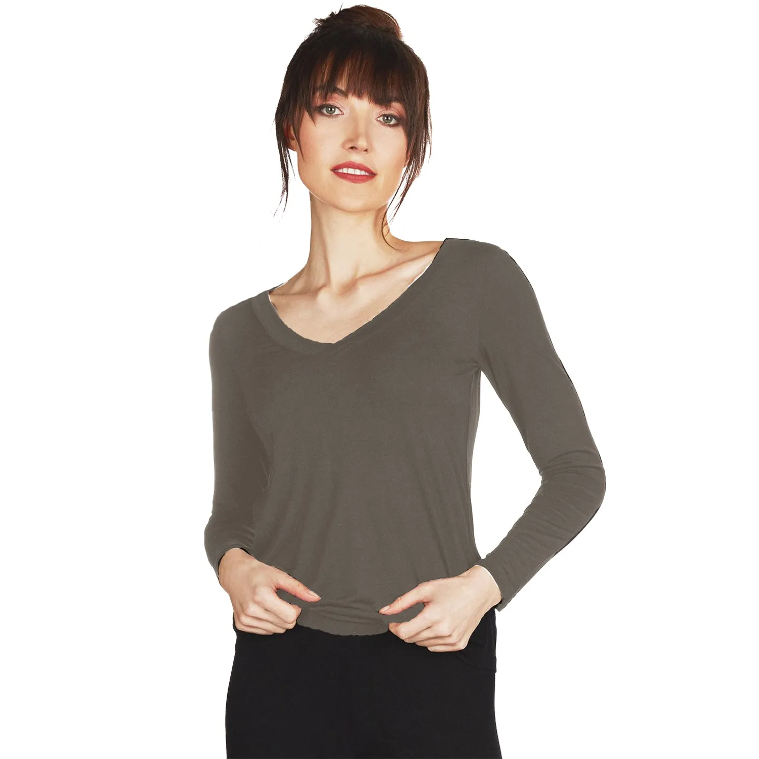 Women's MeMoi Relaxed Long Sleeve Top Slate