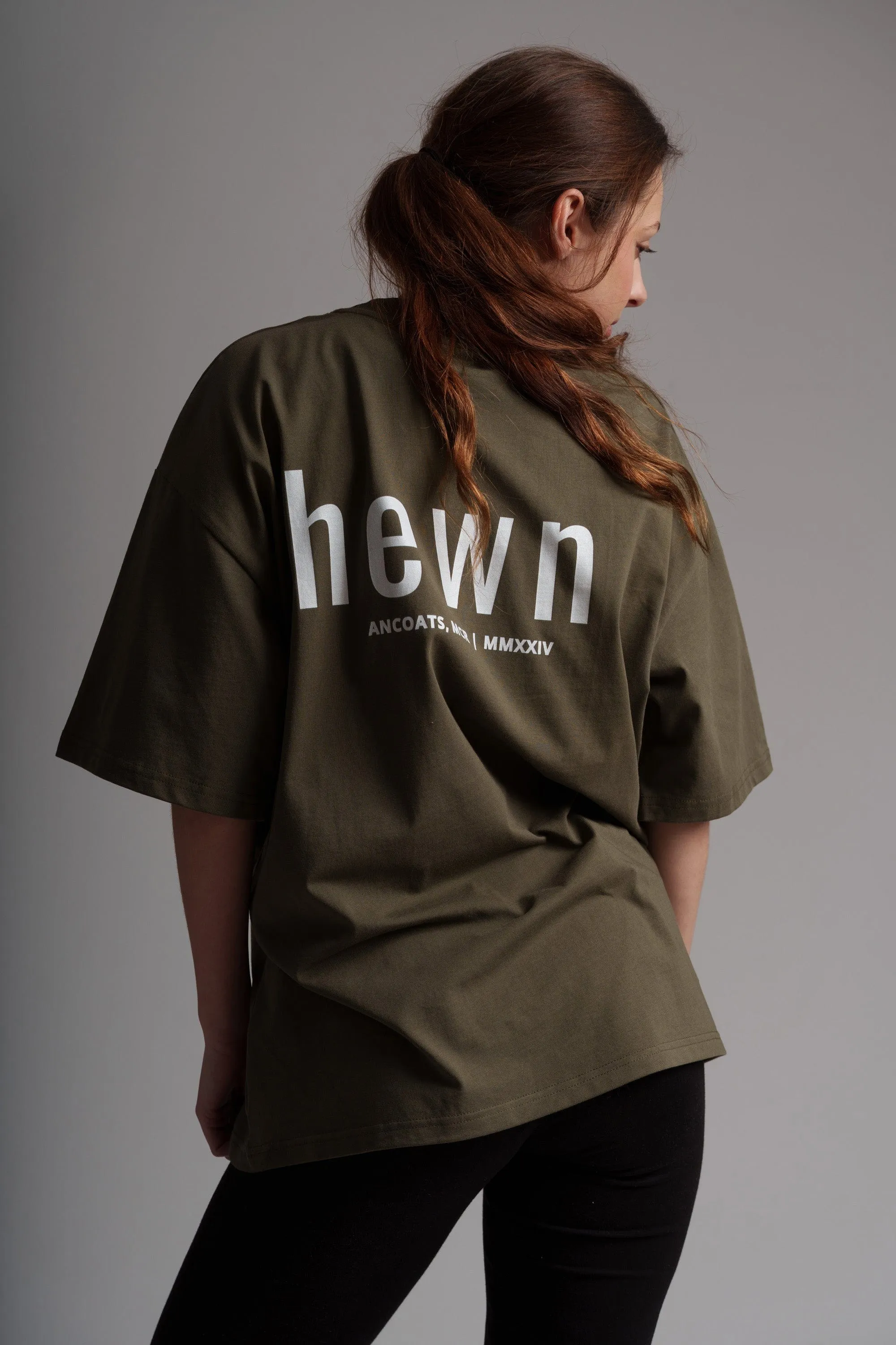 Women's Organic Cotton Signature Oversized T-Shirt | Pine Green Khaki