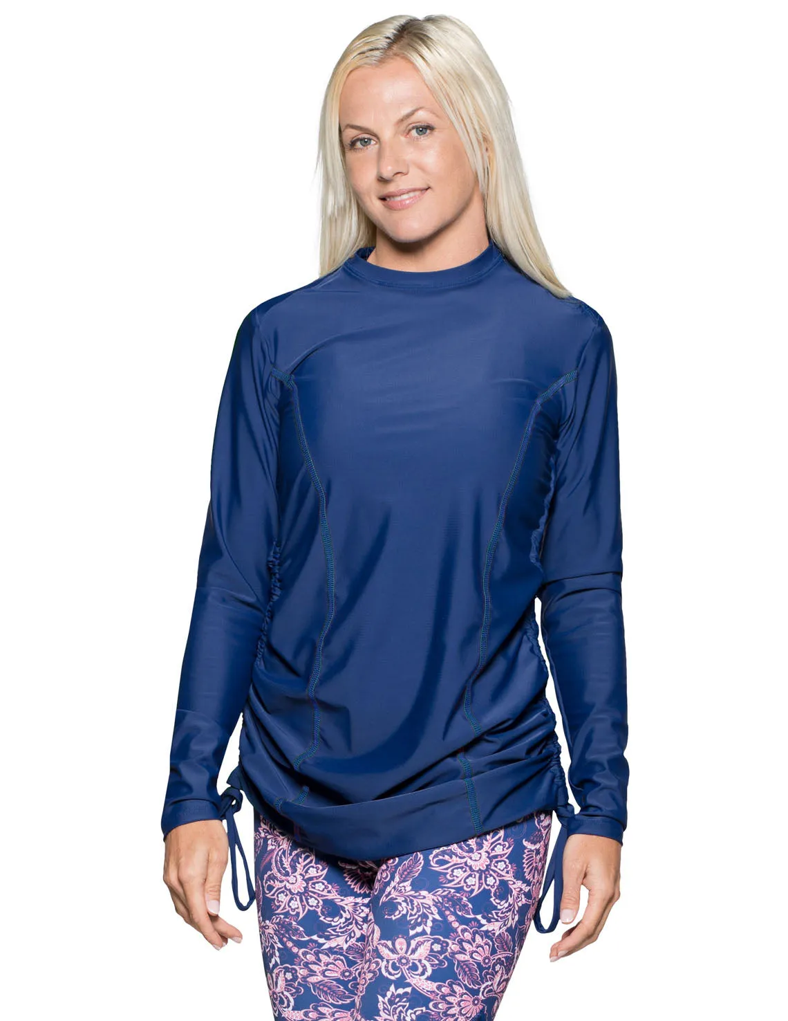 Women's Ruched Swim Top (Regular & Plus Size) - Navy