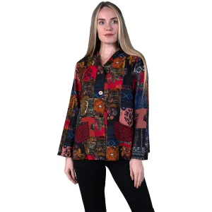 Women's Shana Apparel 2 Pocket Shirt Jacket Eggplant Color Block