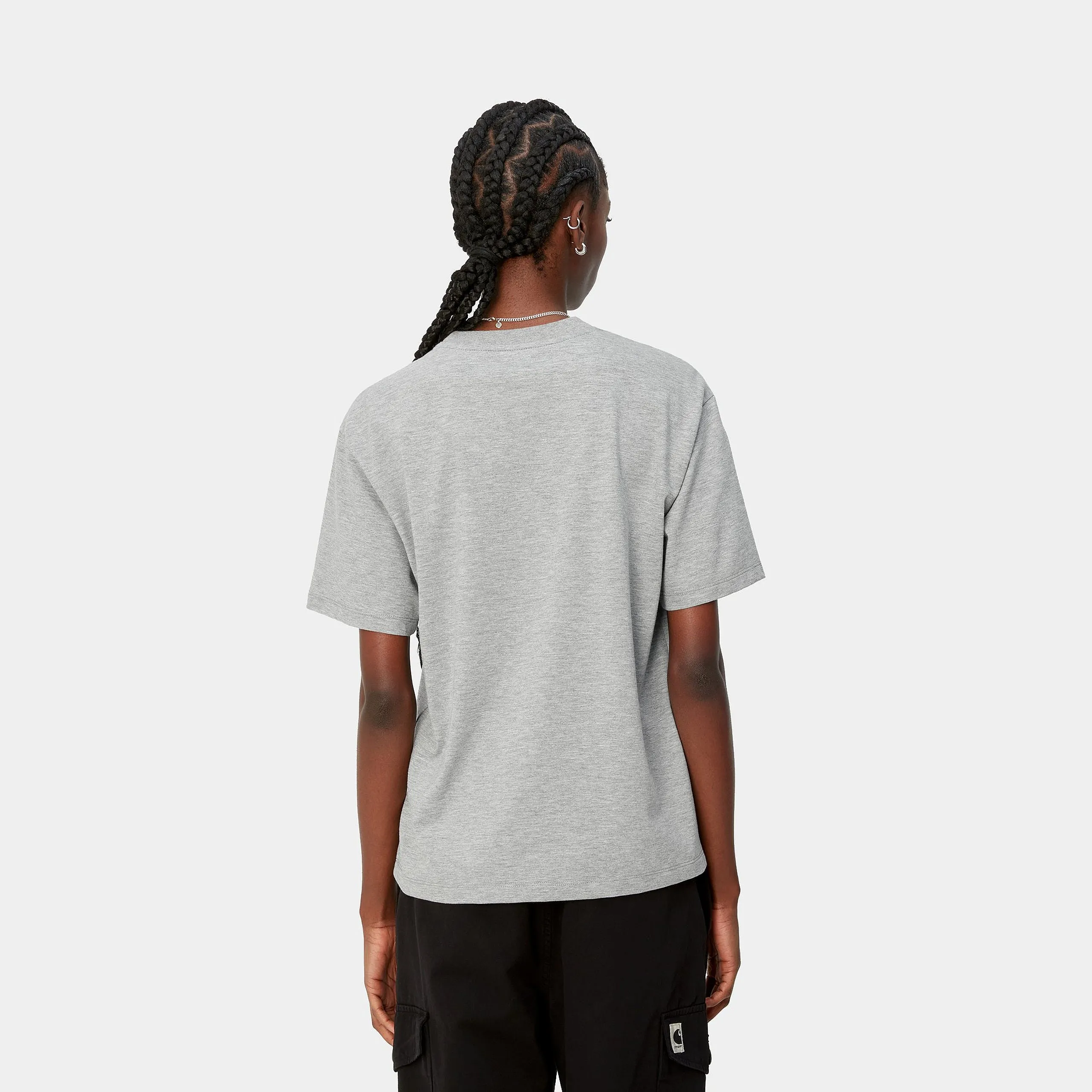 Womens Short Sleeve Chase T-Shirt-Grey Heather / Gold